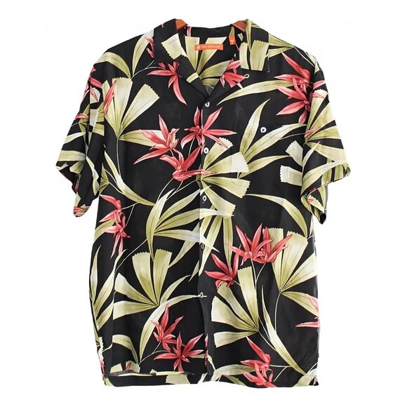 Tori Richard - Silk Blend Hawaiian Shirt with Bird of Paradise Pattern - Large - Picture 1 of 8